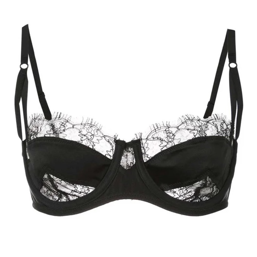 NWT KIKI DE MONTPARNASSE
LACE INSET BALCONETTE BRA IN BLACK - 34B